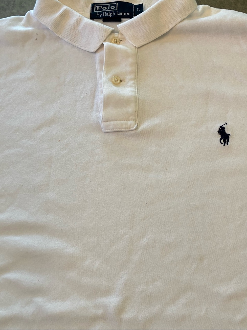 Ralph Lauren White Polo Shirt with Navy Pony